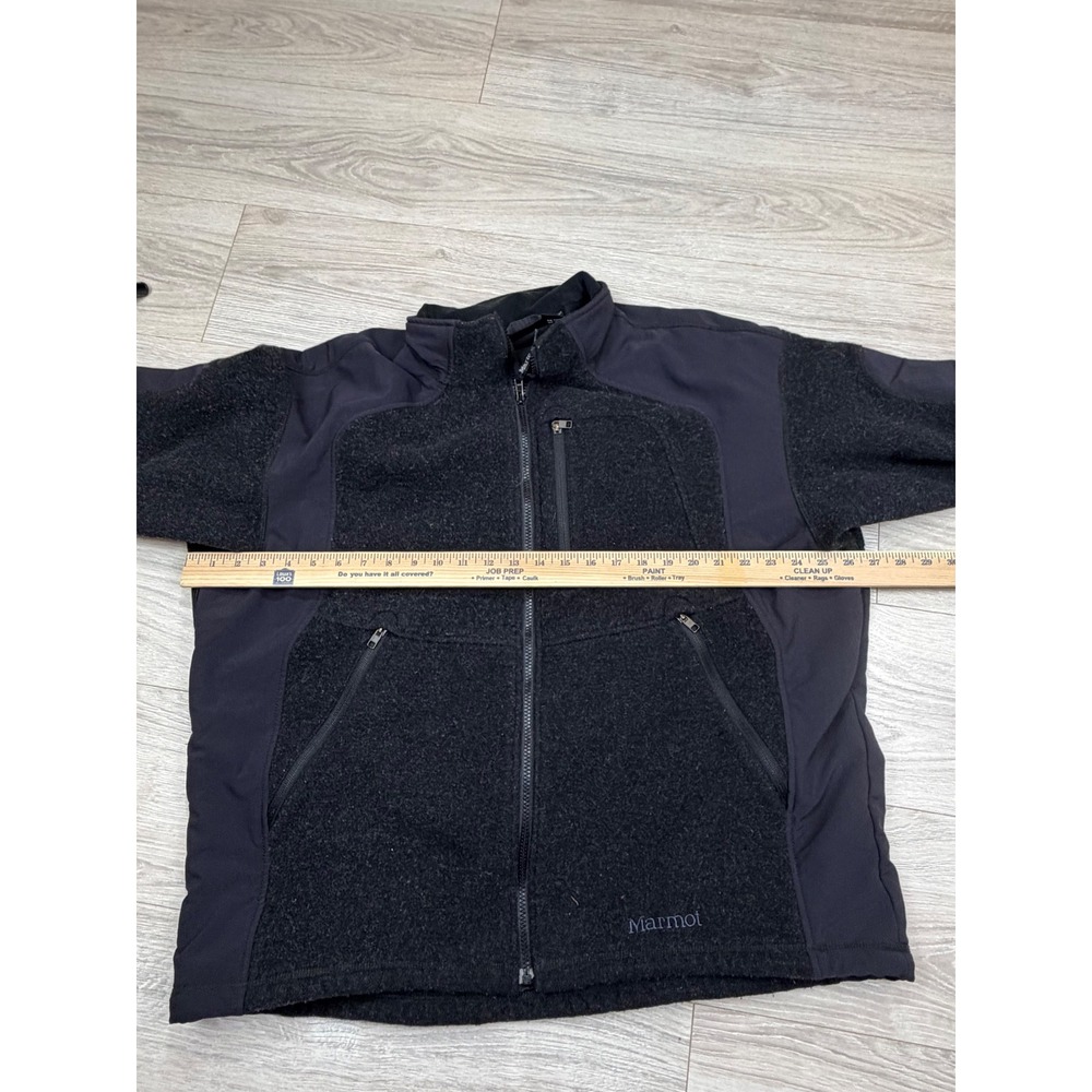 Marmot Adamant Mens XL Black Hybrid Wool Fleece Softshell Full Zip Jacked - Picture 4 of 7